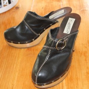 Very cute Lower Eastside Blk Leather Clog Shoes 8